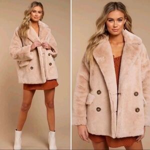 Free People Cream Teddy Jacket